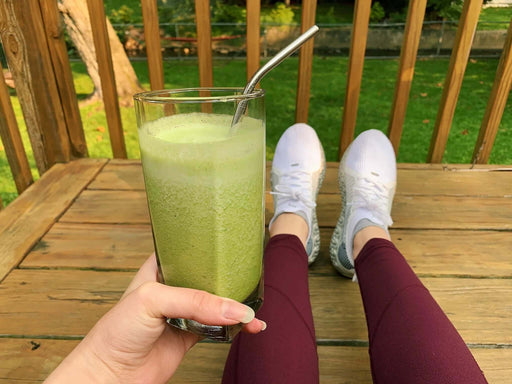 Supercharged breakfast smoothie with nootropics and lions mane mushrooms