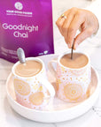 Goodnight chai contains powerful adaptogens like gaba, l-theanine and magnesium.